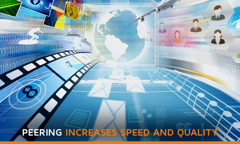 peering increases speed and quality concept
