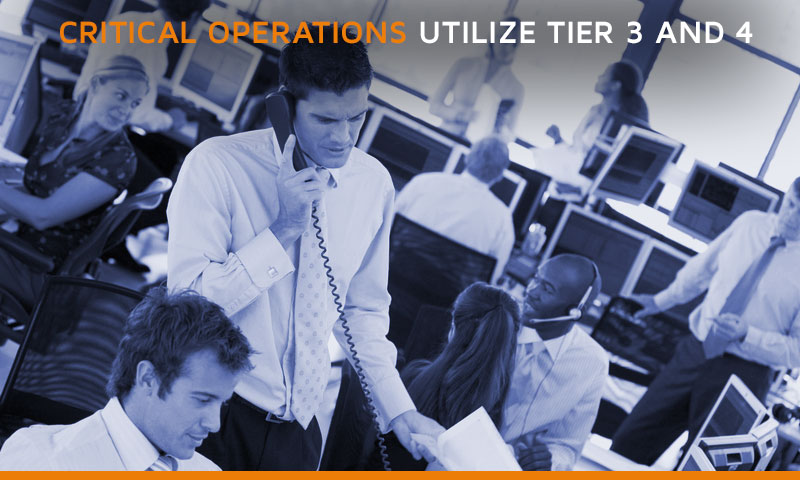 Critical operations utilizeTier-3 and 4 level data centers