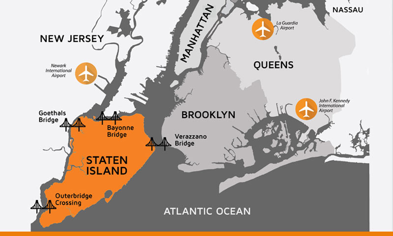 Staten-Island- Bridges map